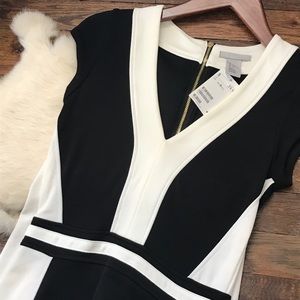 NWT H&M Color Block V-Neck Bodycon Dress